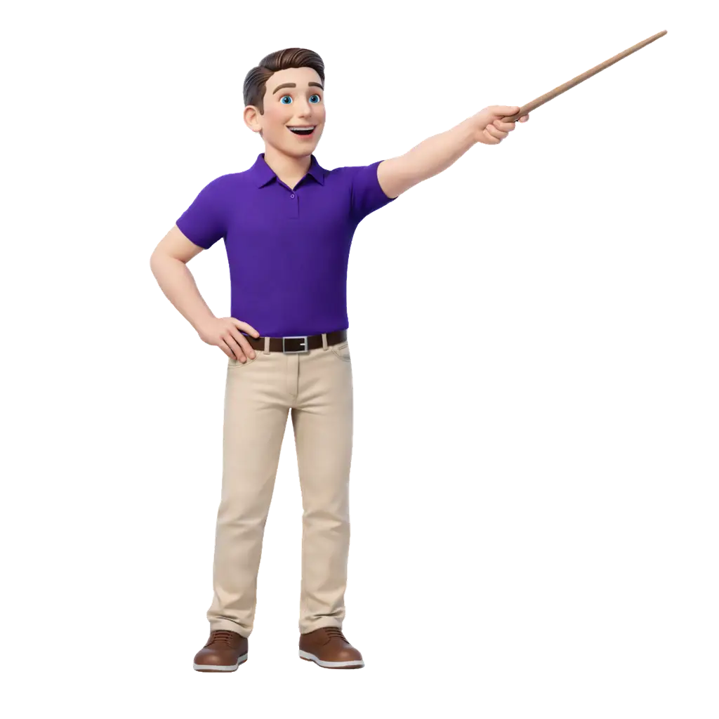 fixentra mascotte die wijst