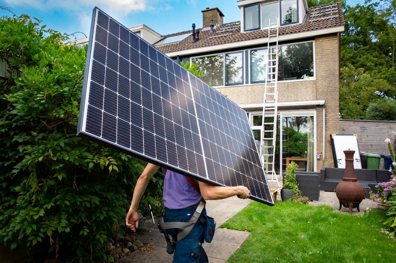 Zonnepanelen op een dak
